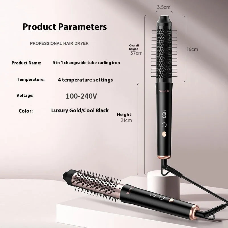 Automatic large wave hair curler in rose gold or black with international voltage compatibility