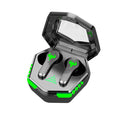 Black N35 wireless gaming Bluetooth headset with in-ear earplugs showing 10m range and noise reduction features