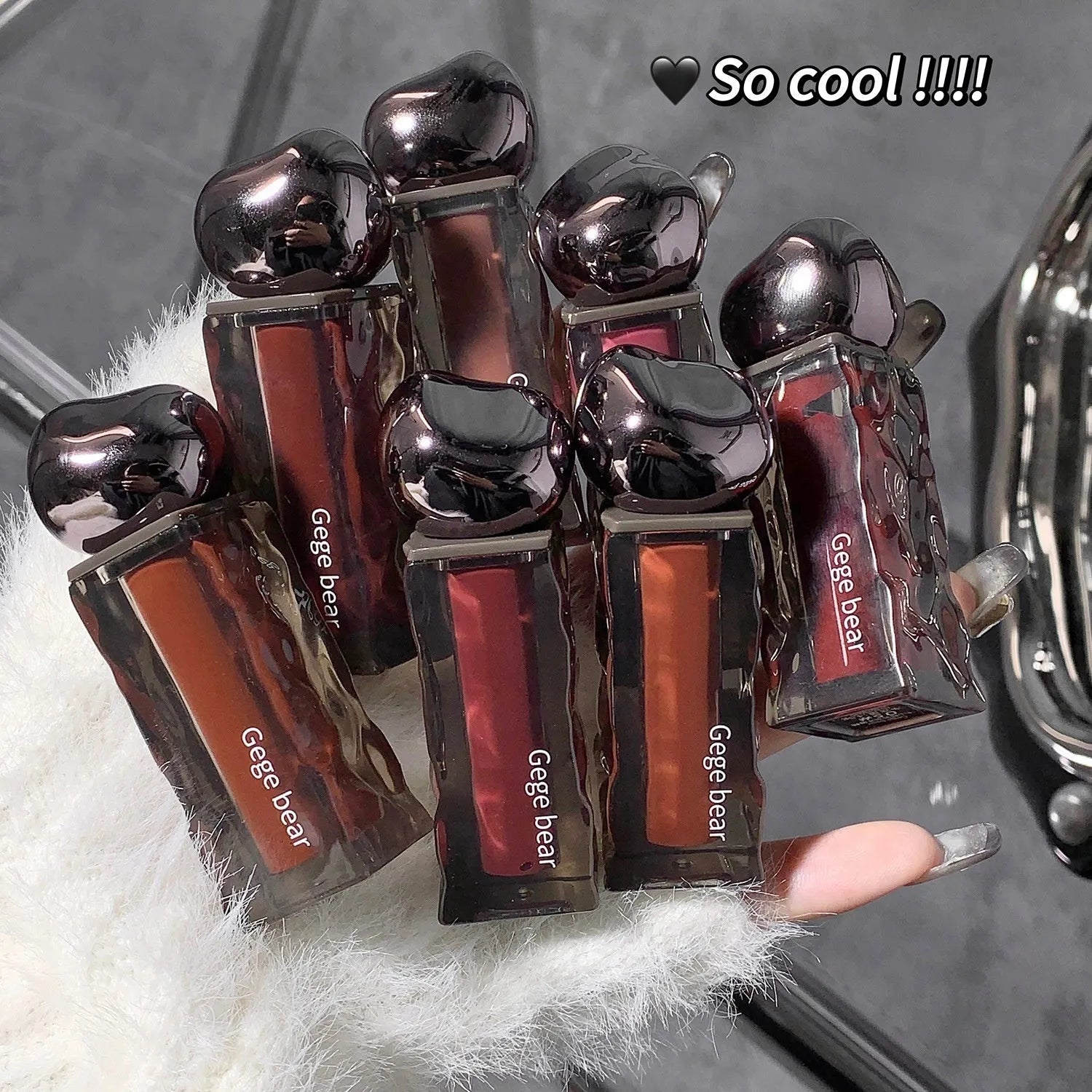 Glacier Lava Lip Lacquer tube with mirror in one of seven colour options