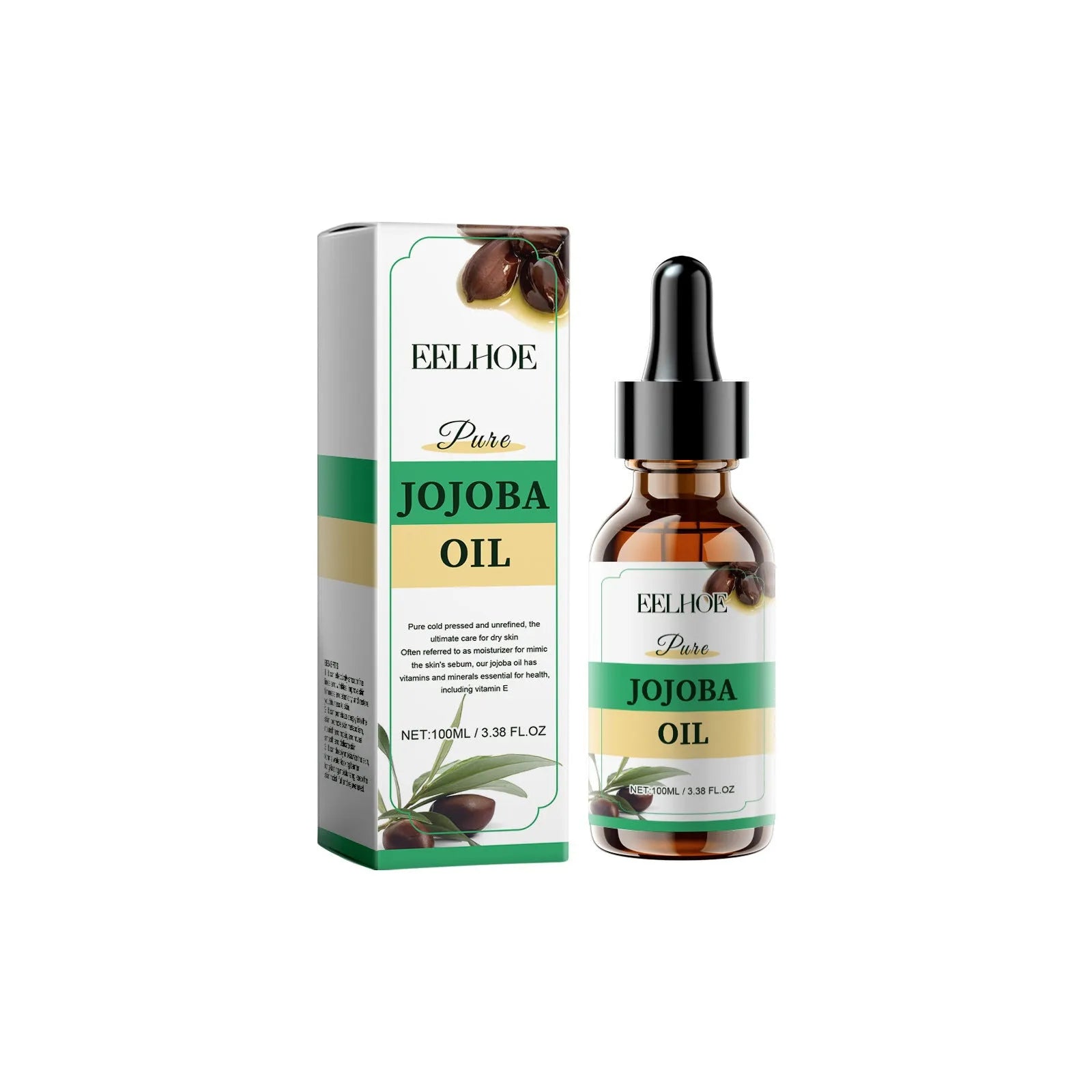100ml organic jojoba oil facial moisturiser bottle with vitamin E and orange extract