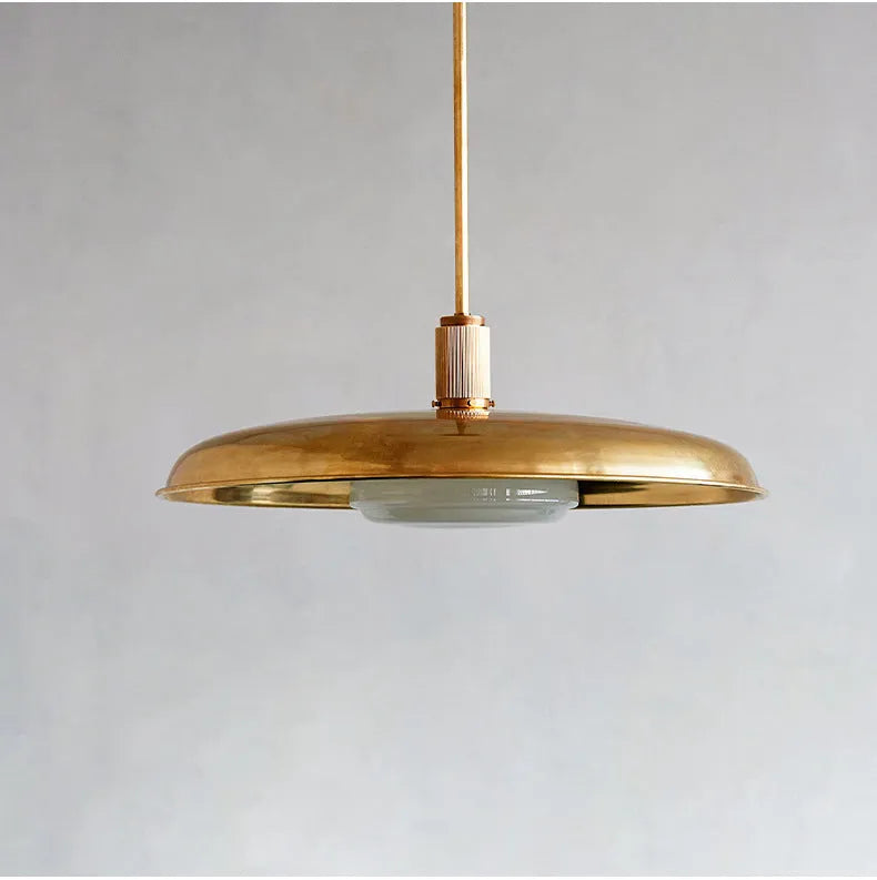 American retro alloy ceiling lamp in copper finish for foyer or balcony