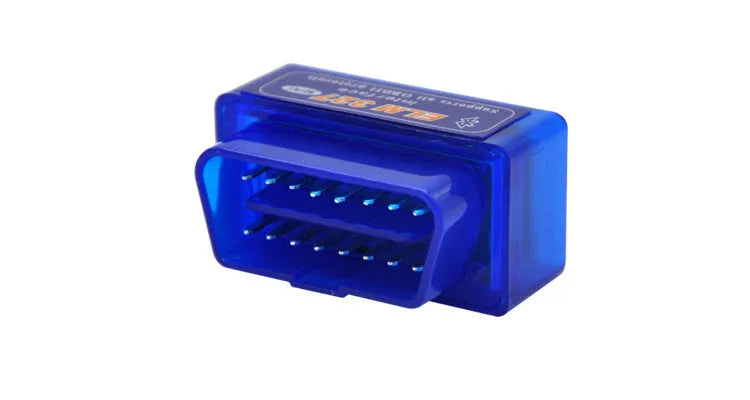 Compact black OBD2 Bluetooth diagnostic scanner with ELM327 chip for car engine fault code reading