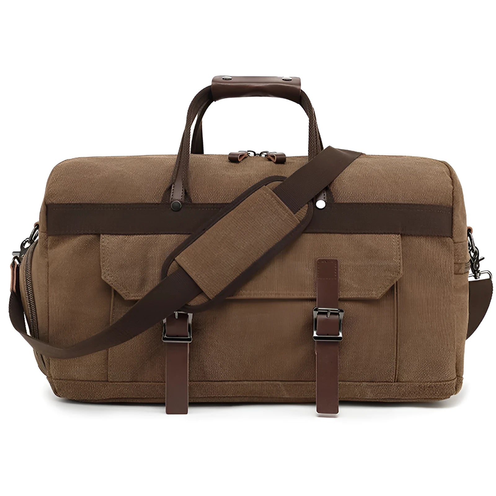 Canvas crossbody travel bag in retro style with 36-55L capacity