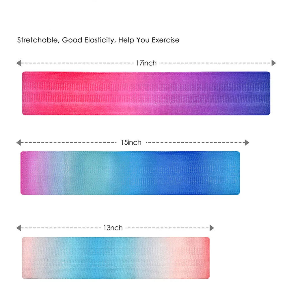 Anti-slip squat resistance band in woven cotton and latex silk, fixed mix colour, for buttocks and shaping fitness use.