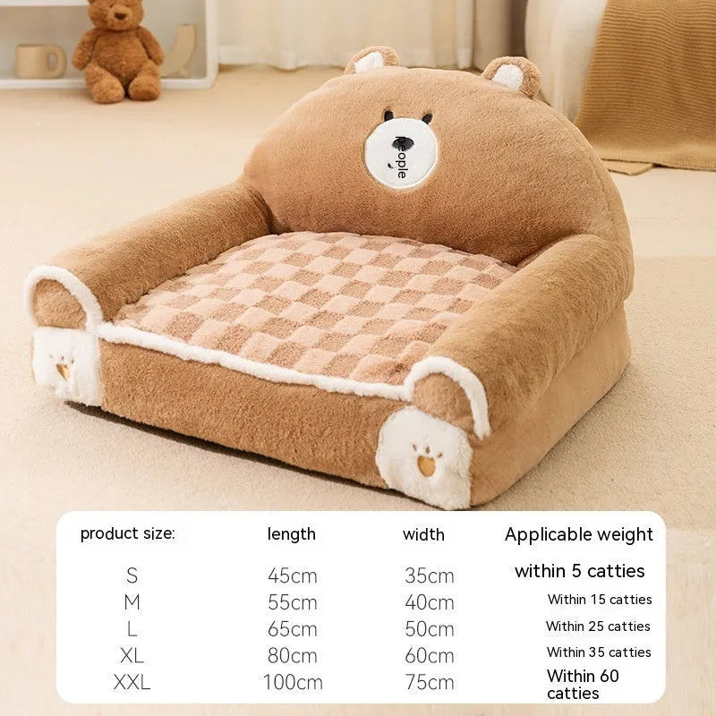 Small and Medium-Sized Dogs Teddy Bichon Winter Warm Dehaired Angora Dog Bed Cat Sofa Corduroy 40x30cm 45x35cm 55x45cm Brown Bear Purple Lamb
