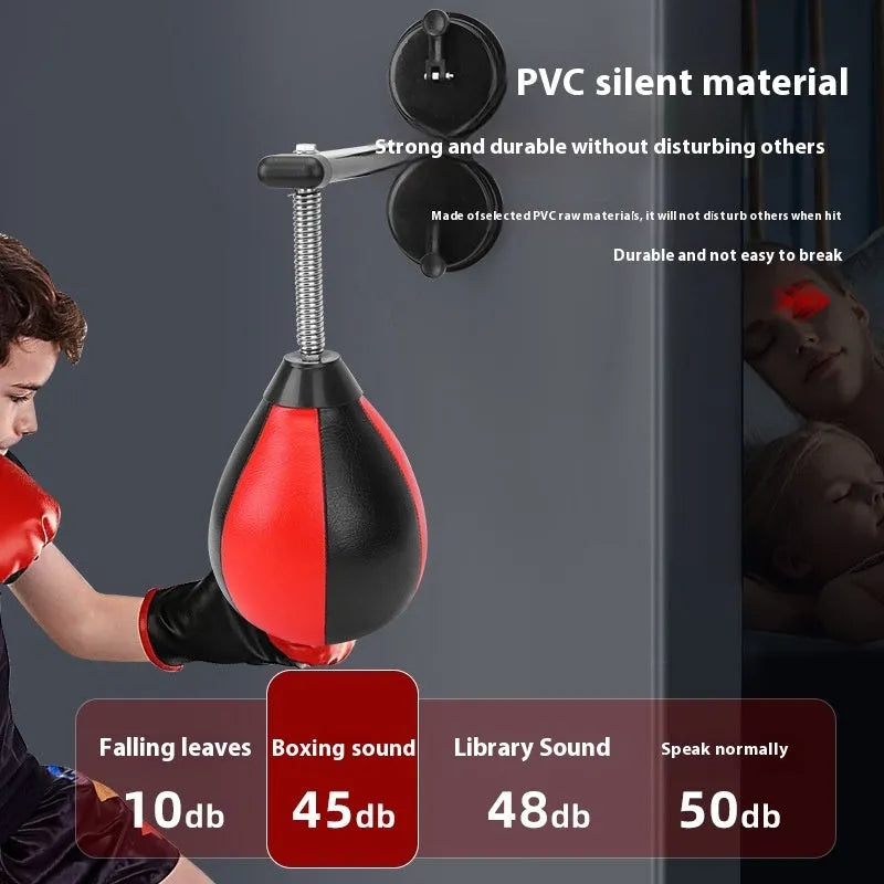 Pear-shaped boxing training reaction ball with dual suction cup mounting system