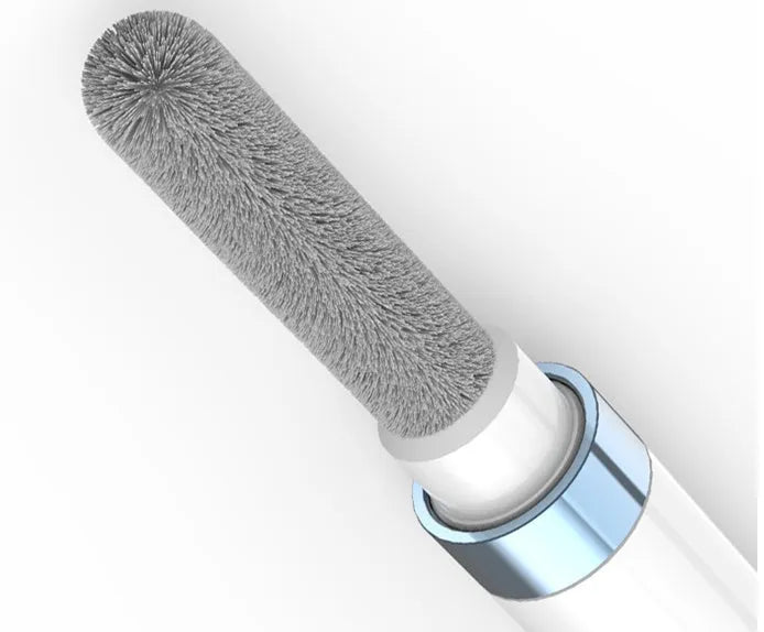 Blue cleaning pen with three-layer brush system for electronic device maintenance