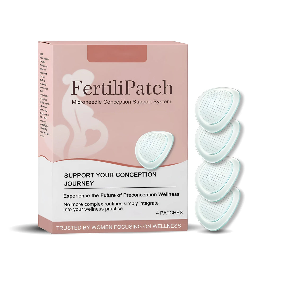 Nano fertility microneedle patch pack of 4 with ginger and tocopherol ingredients