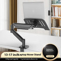 Aluminium alloy laptop support bracket with suspended cooling design and height adjustment 440x330mm on a desktop