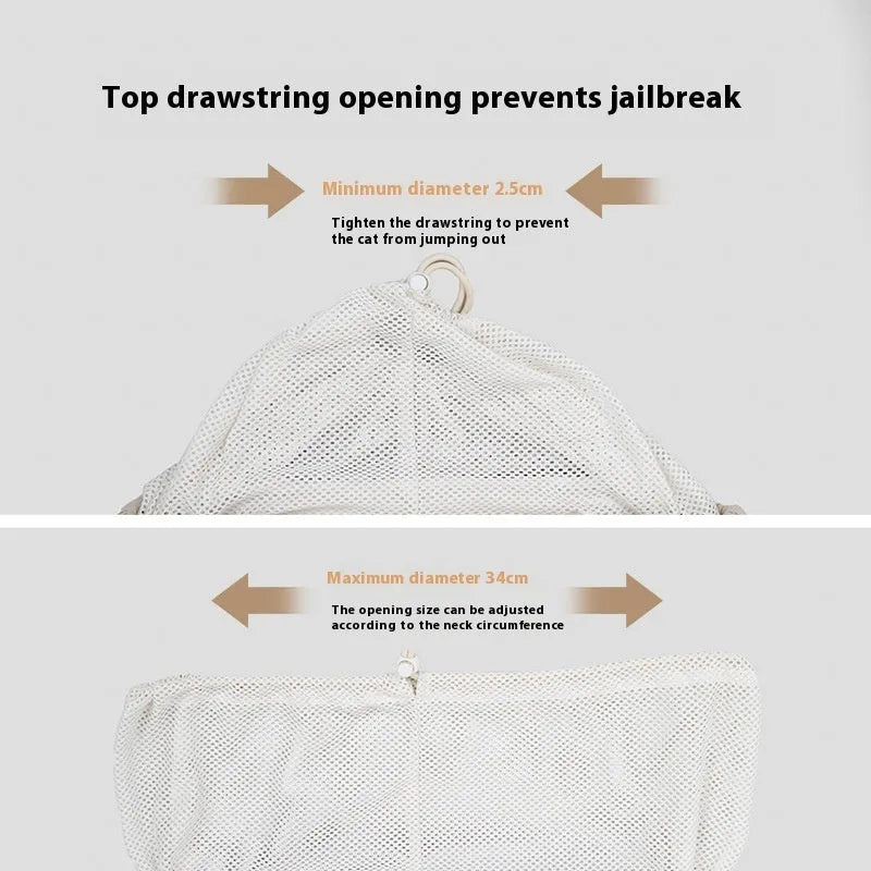 Lightweight nylon pet chest bag in Almond Custard colour for cats and dogs under 7kg