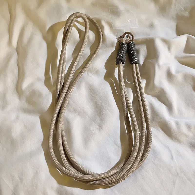 Simple woven crossbody mobile phone lanyard strap for women with three long shoelace size options 124, 125, 126