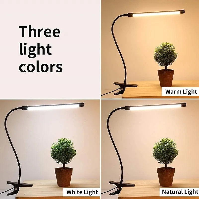 26cm black and white USB LED desk lamp for dormitory study areas with eye protection feature