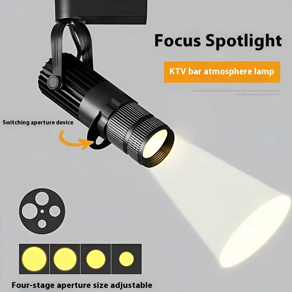 Black aluminium LED surface spotlight for commercial ceiling lighting