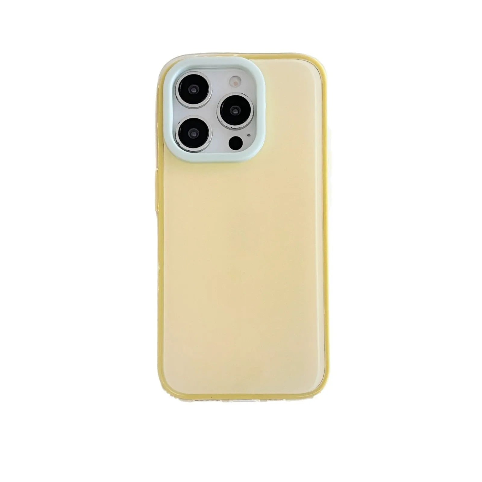 Translucent solid colour TPU jelly phone case for iPhone on a white background.