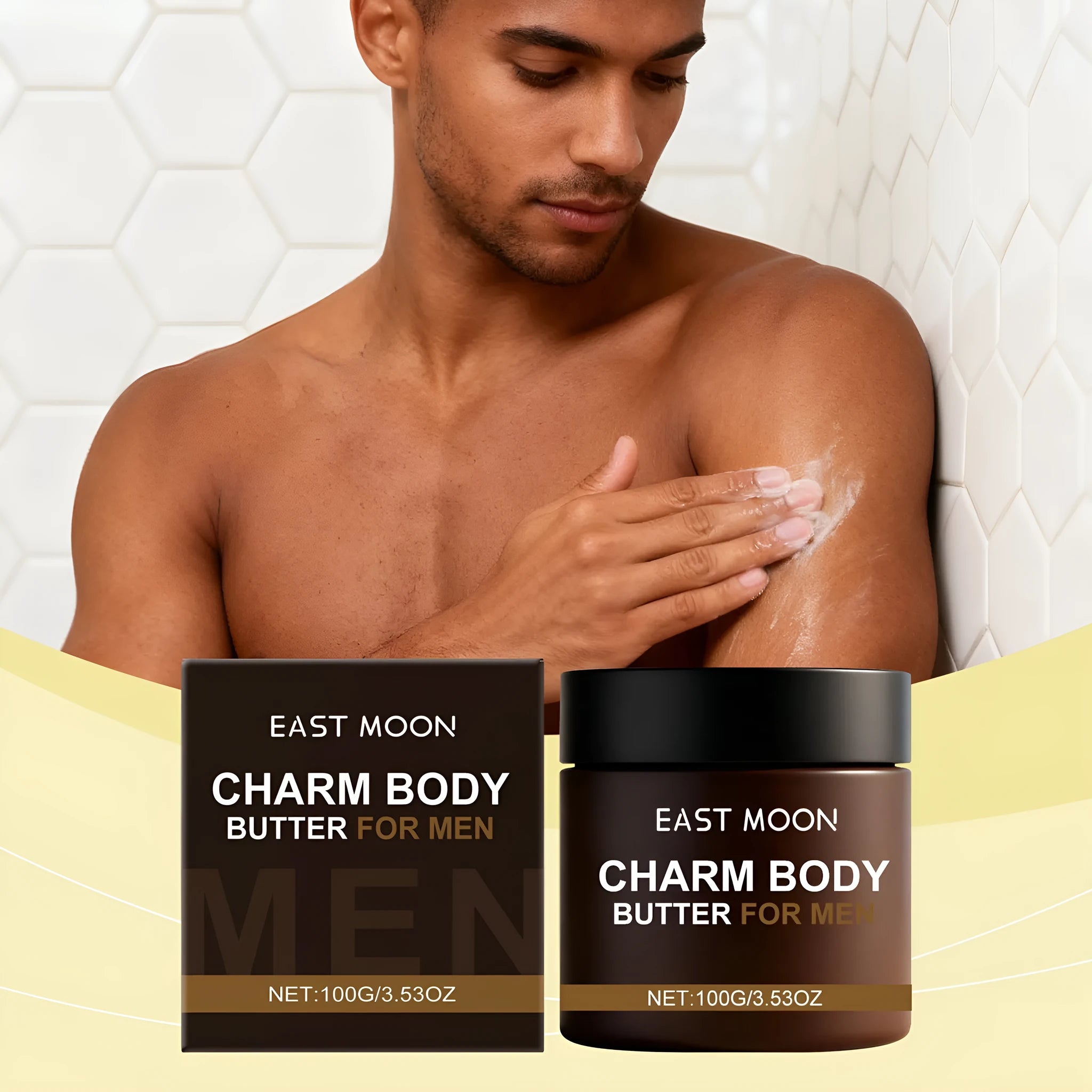 Charm Body Butter For Men 100g bottle with jojoba and fruit extracts for skin conditioning
