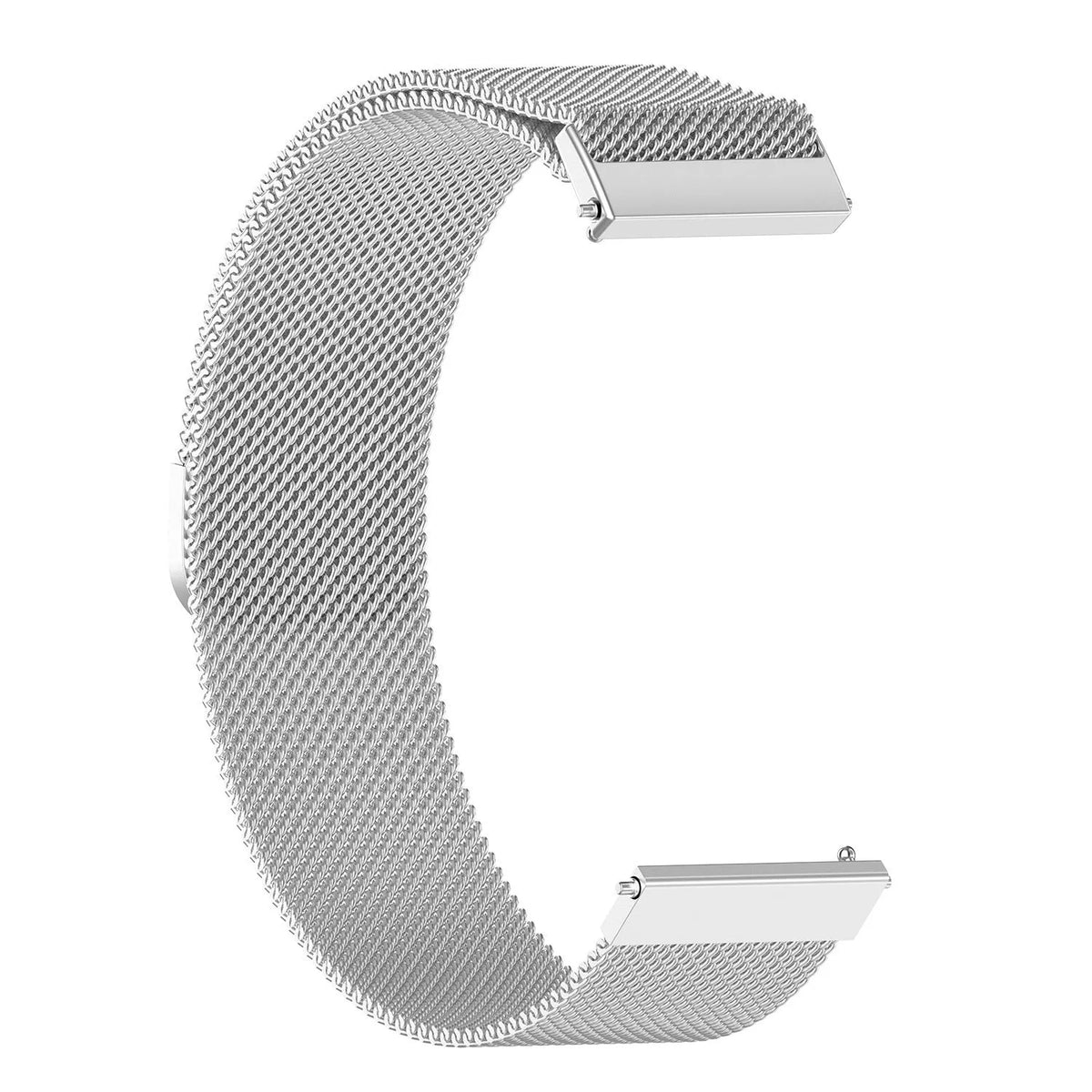 Milanese magnetic strap 18mm stainless steel band for Ticwatch C2 smart bracelet black finish