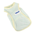 Grass green anti-lint polyester summer vest for a cat on a white background.