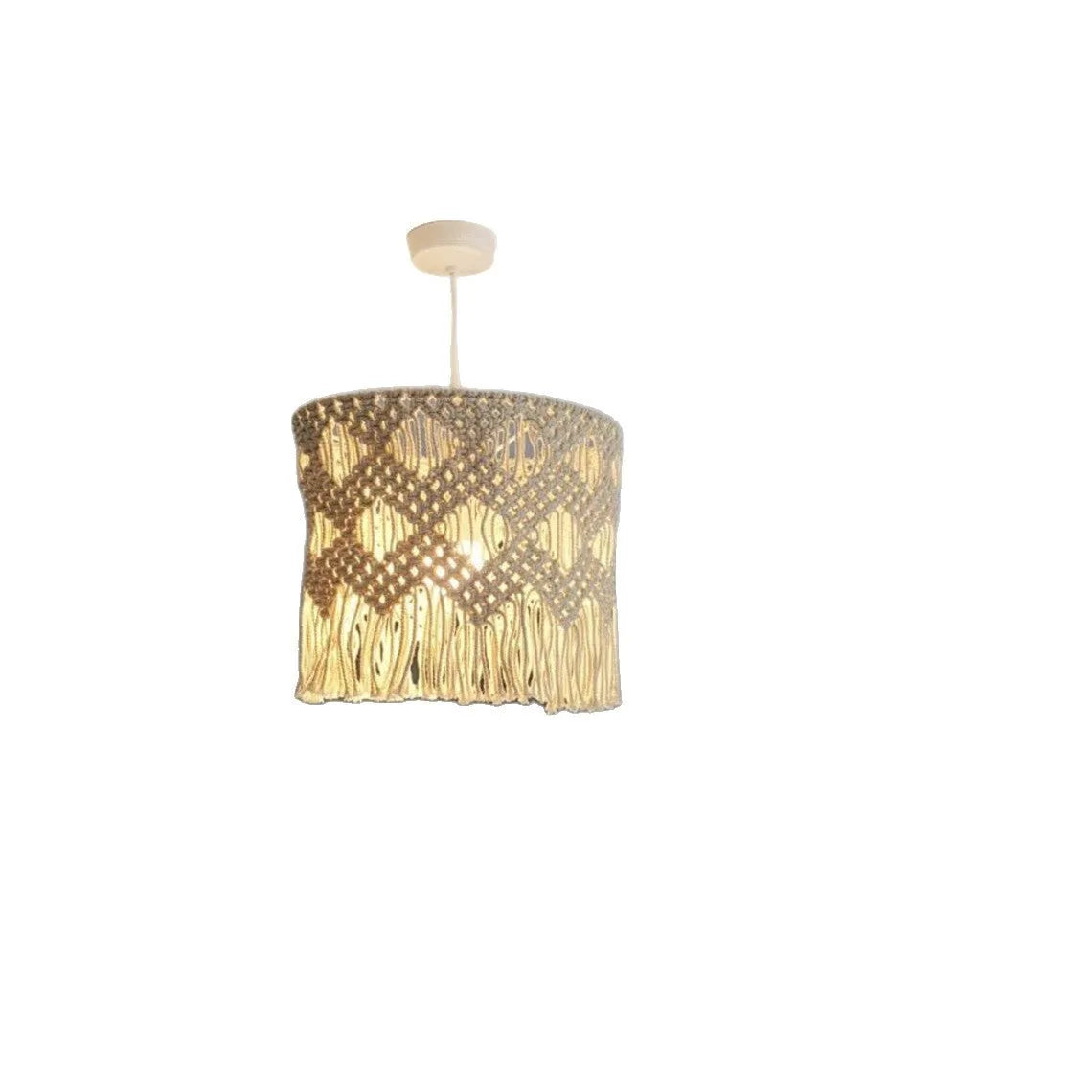 Handmade beige cotton string woven lampshade 30x50cm pendant light shade