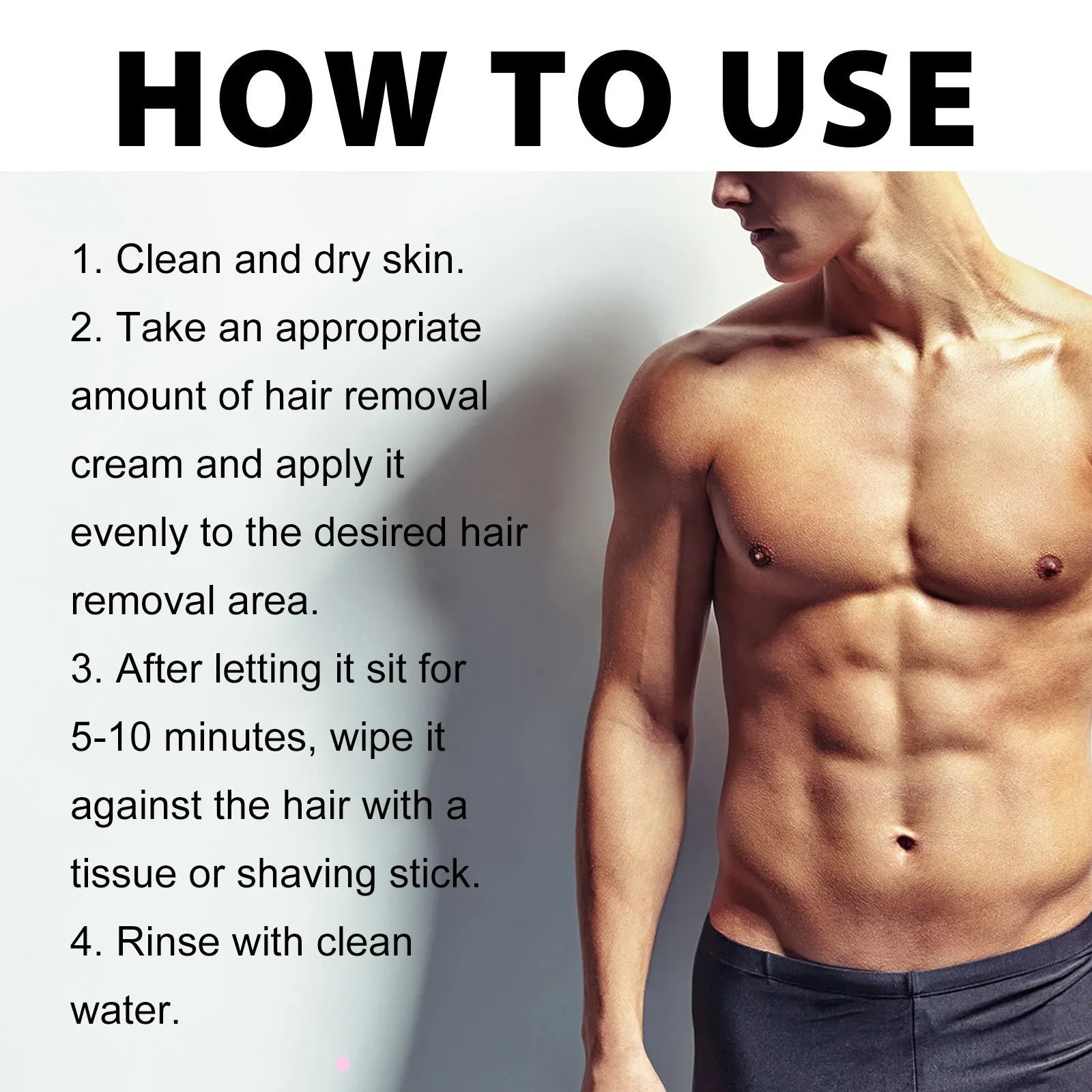 100ml tube of men's hair removal cream for beard, armpit, hand and leg depilation