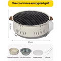 Portable multi-functional charcoal stove with grill rack disk for indoor and outdoor cooking.