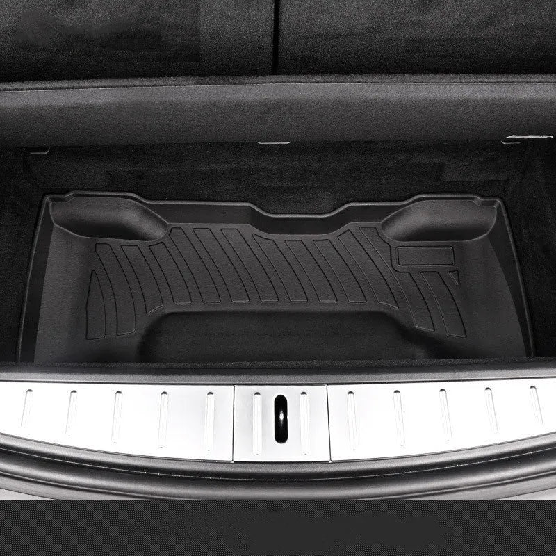 Tesla car floor mats in rubber material with TPE footrest for Model 3, Y, S, X vehicles
