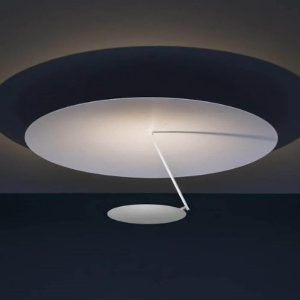 Modern iron art chandelier ceiling lamp with warm LED light in a white and gold finish.