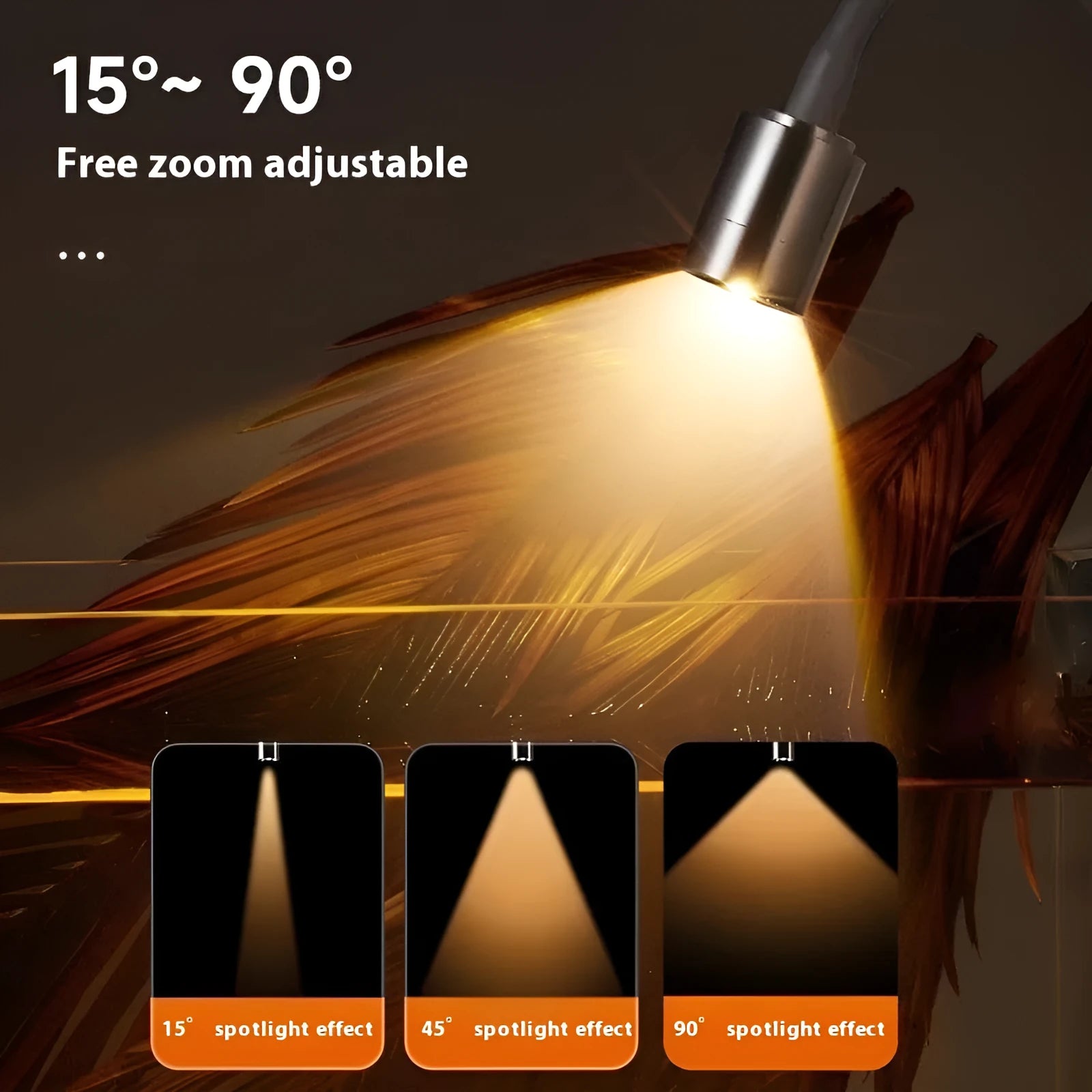 Mini LED aquarium light for 15-40cm fish tanks with clip or base mounting options