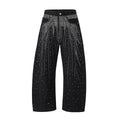Blue loose-fitting wide-leg cotton trousers for teenagers with European sizing