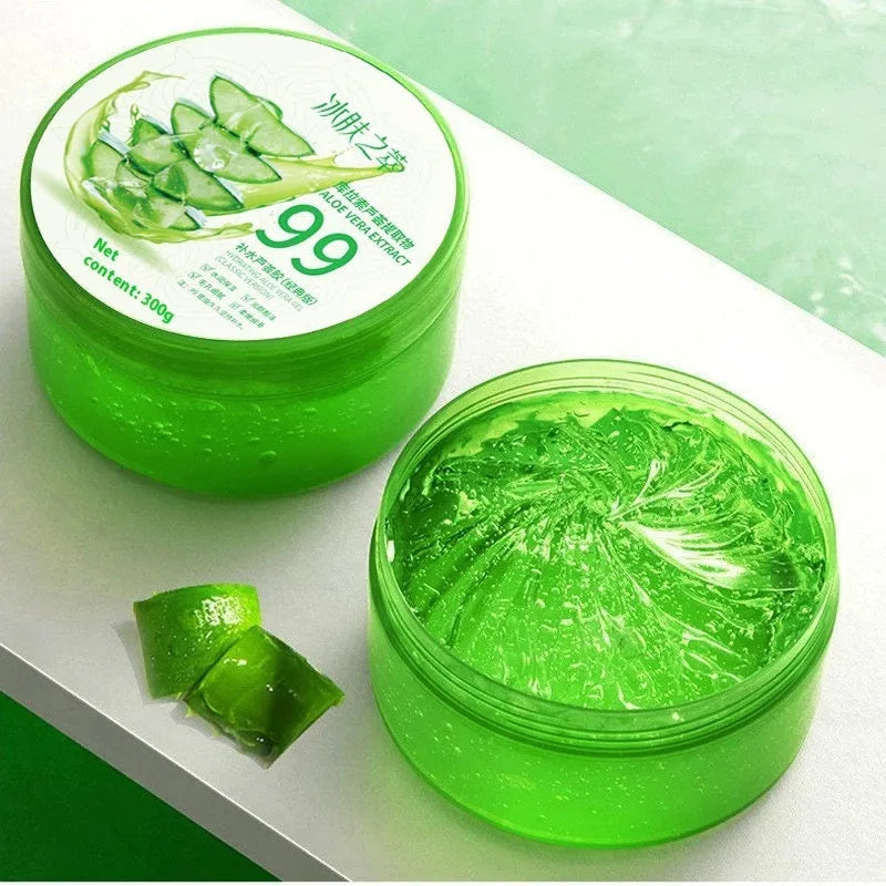 300g aloe vera gel skincare product in container for facial moisturising and skin filling