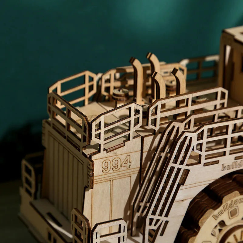 Wooden puzzle forklift building blocks set 312 pieces for teenagers 7-14 years assembled model 370x125x135mm