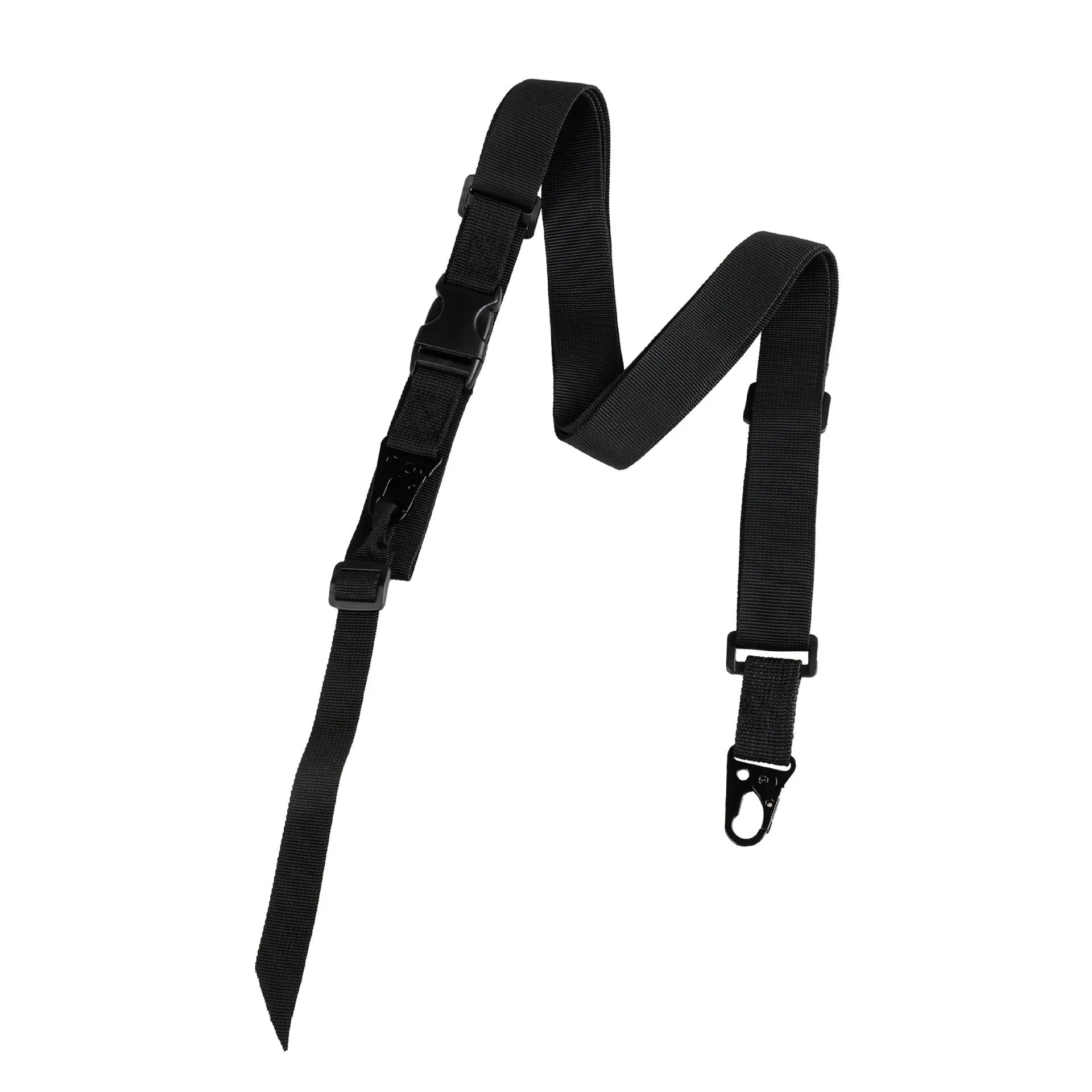 Army green nylon crossbody sling strap with an alloy buckle shown at full 148cm length.