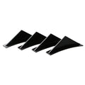 Four triangle car spoilers in bright black or carbon fibre finish, 150mm length