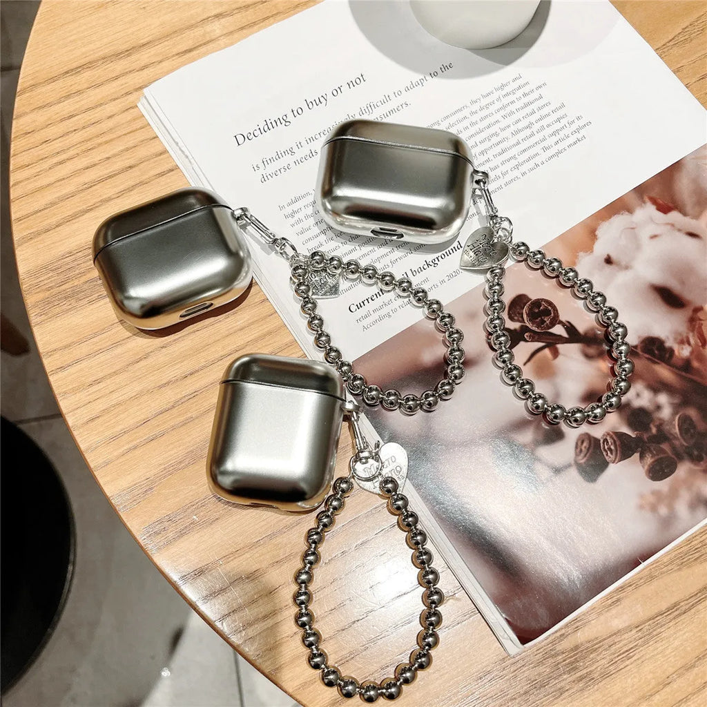 Matte plating TPU protective case for AirPods with universal fit and integrated carrying bracelet