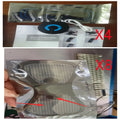 Black HQ-185 mini electric shoulder and neck massager with massage patch, shown next to a ruler for scale.