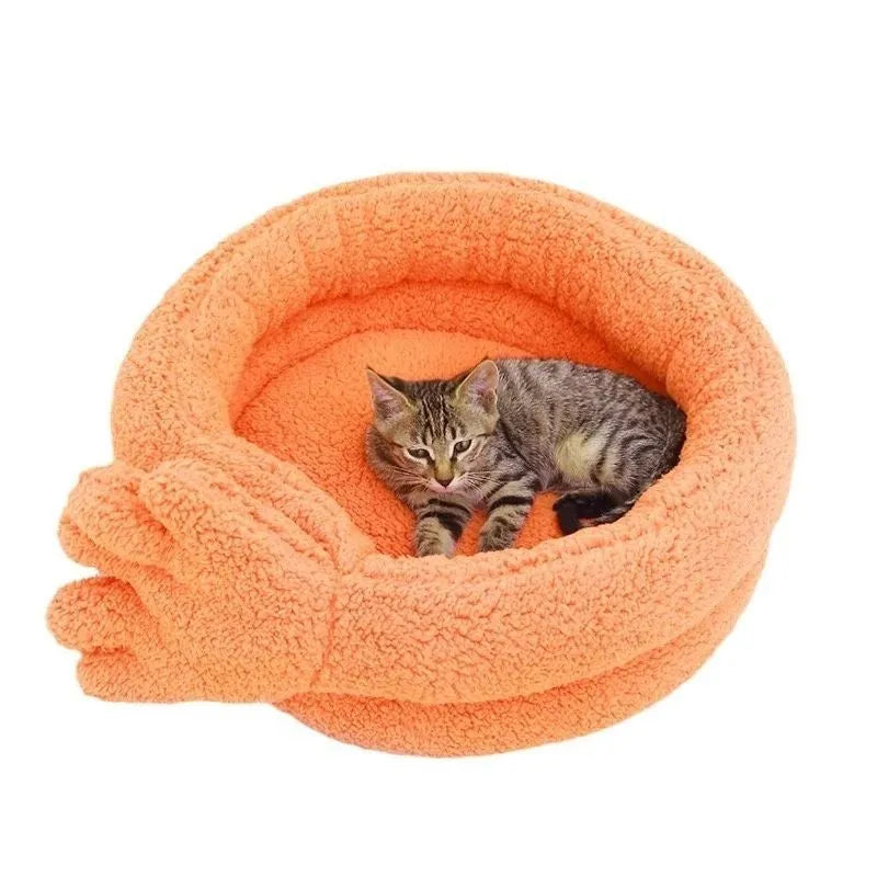 Yellow pet kennel mattress measuring 48×20 cm with thickened plush fabric for autumn and winter use