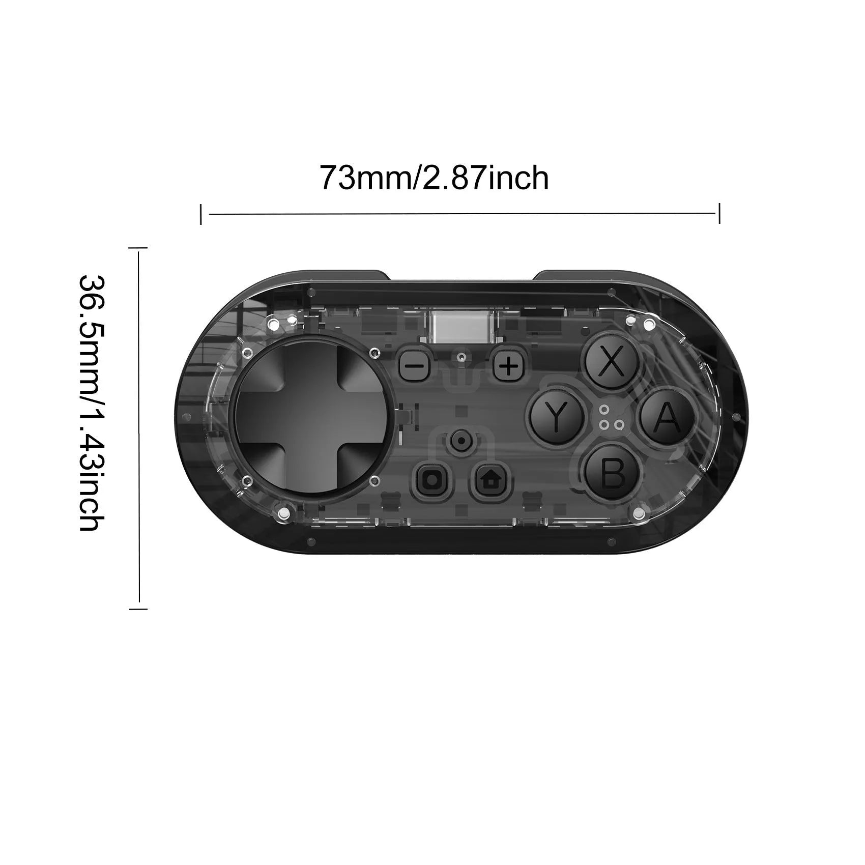 Mini Bluetooth handlebar end controller in transparent black with vibration and Type-C charging