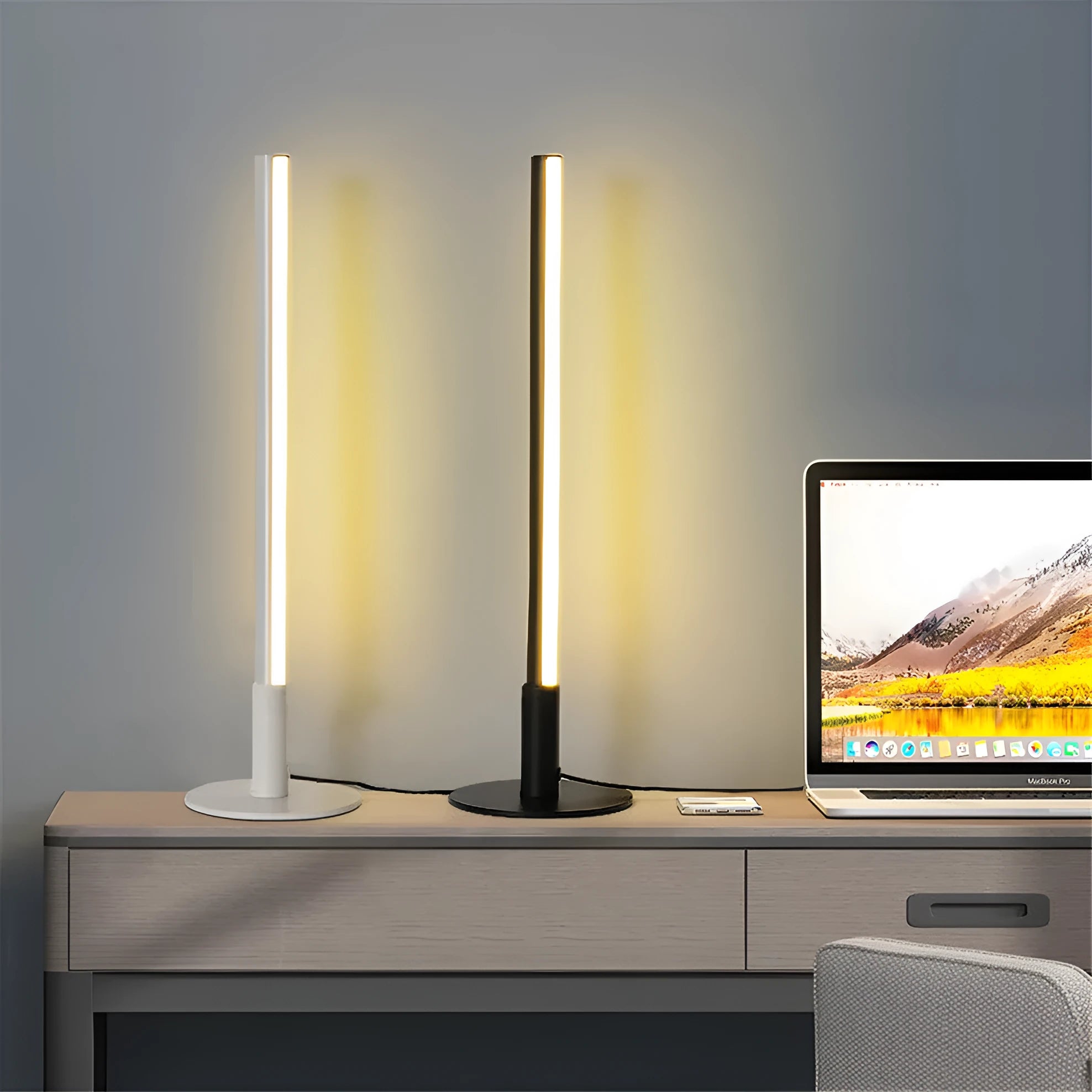 Black retro decorative LED atmosphere lamp with aluminium alloy body measuring 14cm wide by 48.5cm tall