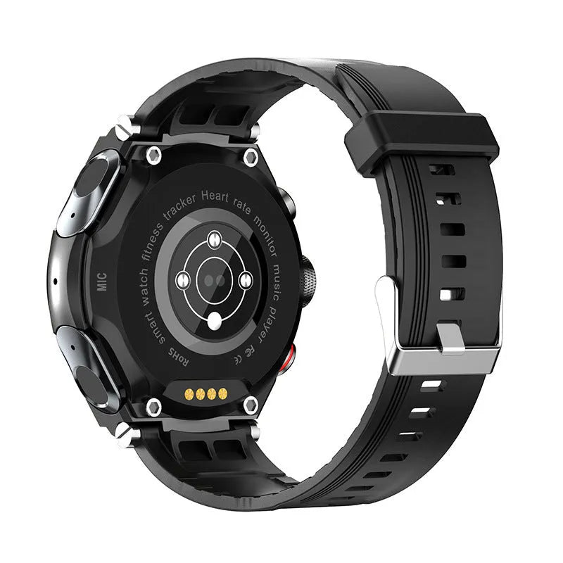 Bluetooth call smart watch with 1.28-inch TFT screen and silicone band in Black