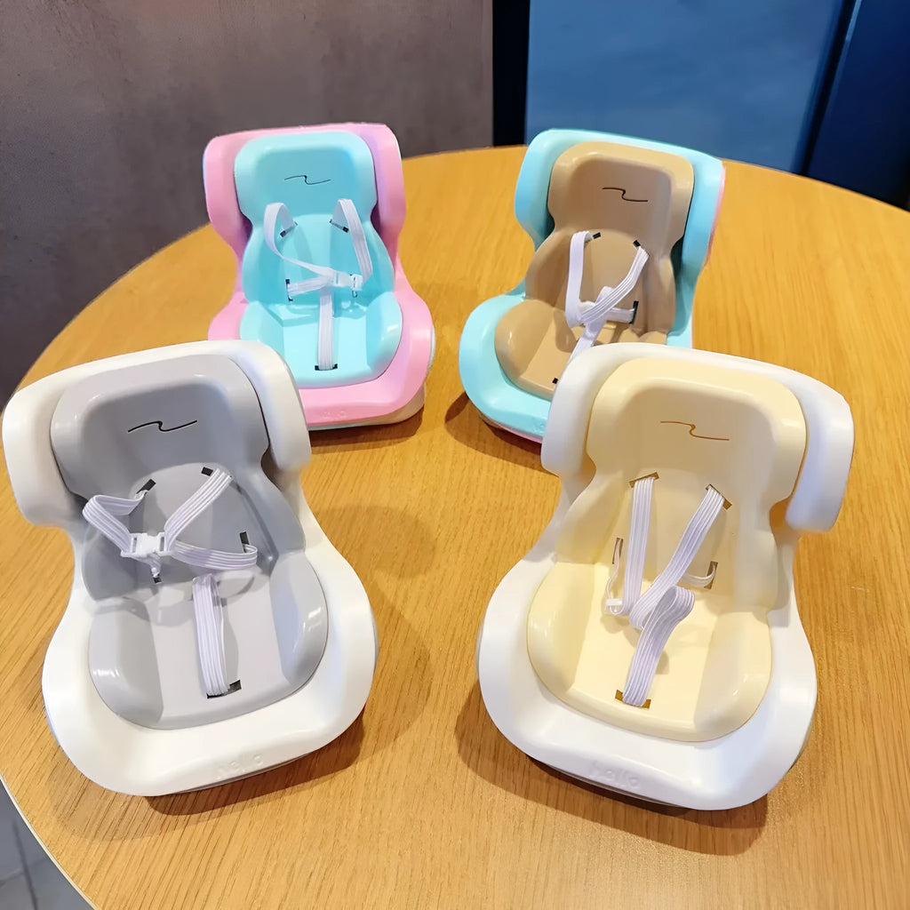 Plastic car ornament doll in milk tea colour with magnetic base and two air outlet clips