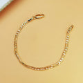 Gold coloured unisex NK chain bracelet with geometric links and 18K real gold plating on copper