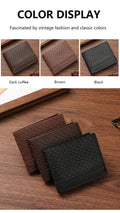 Men's black snakeskin embossed short PU leather wallet with card slots and coin pocket