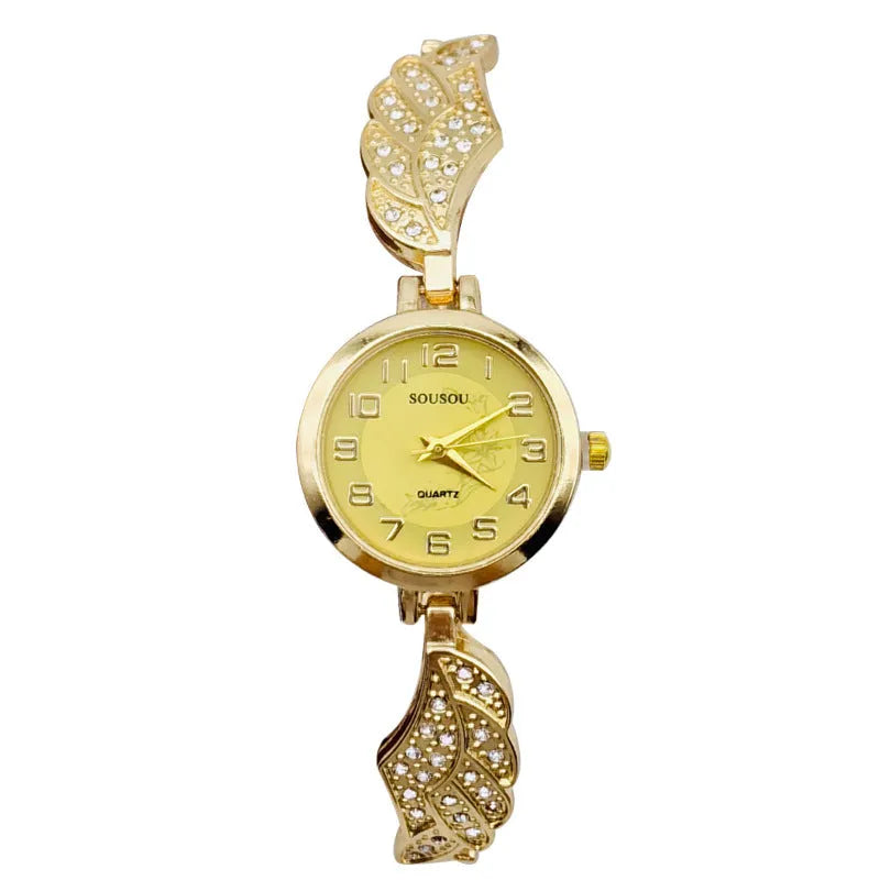 Stainless steel women's wristwatch with round dial on a metal bracelet with Vachette clasp.