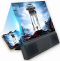 12-inch mobile phone screen amplifier with Bluetooth audio, powered by 18650 batteries