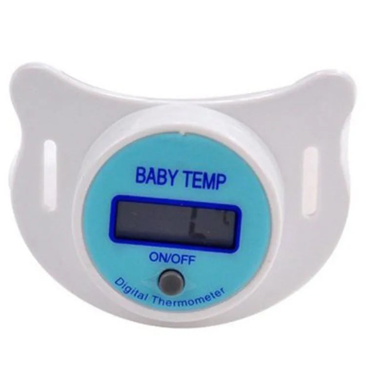 Baby digital pacifier thermometer with LCD display in blue and pink colour options