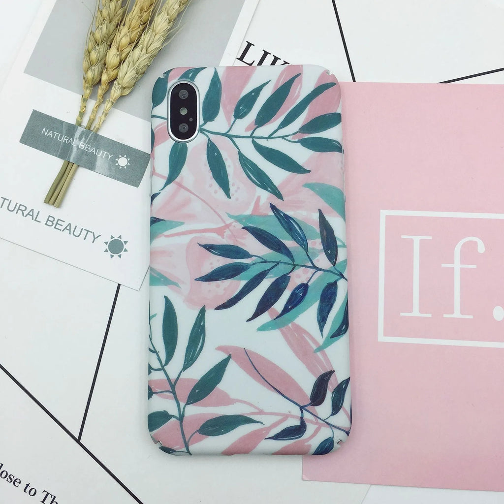 Green and pink painted hard plastic phone case back covers for OPPO, VIVO and iPhone models.