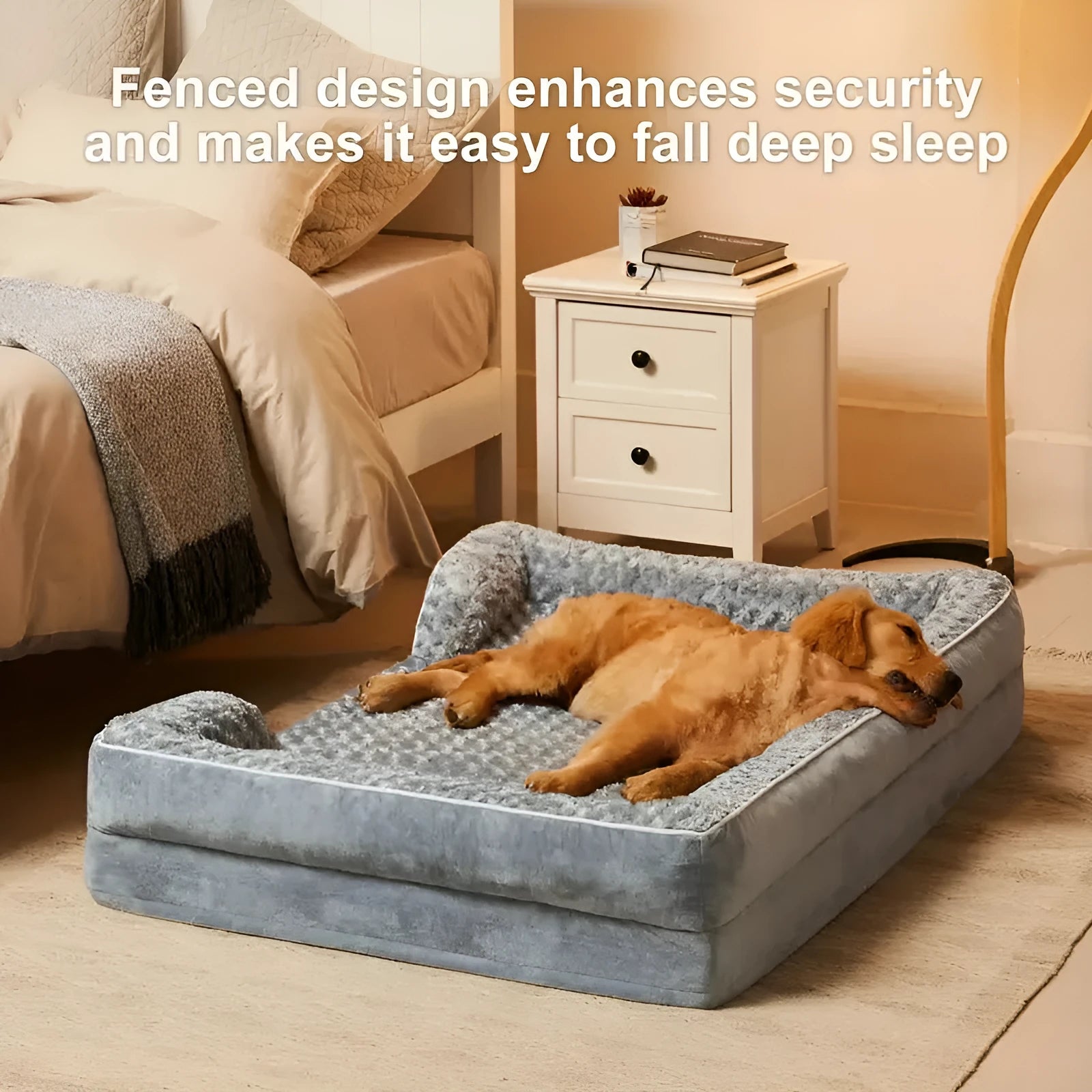 Waterproof dog kennel pad with removable cover in light grey, dark grey, and coffee brown colours