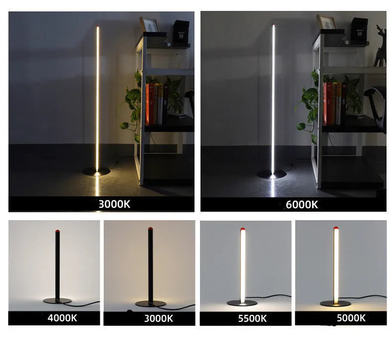 Vertical aluminium alloy floor lamp with LED light in modern simplicity design