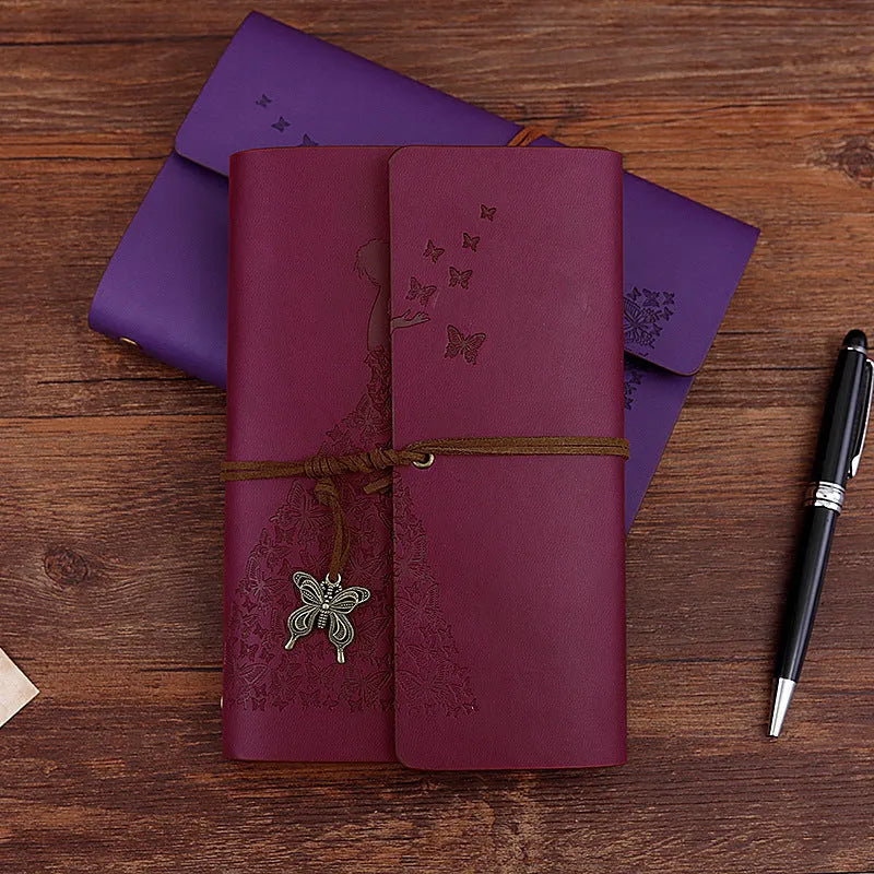 Kraft paper loose leaf diary A8 size 8x12.5cm with 100gsm pages in various cover colours
