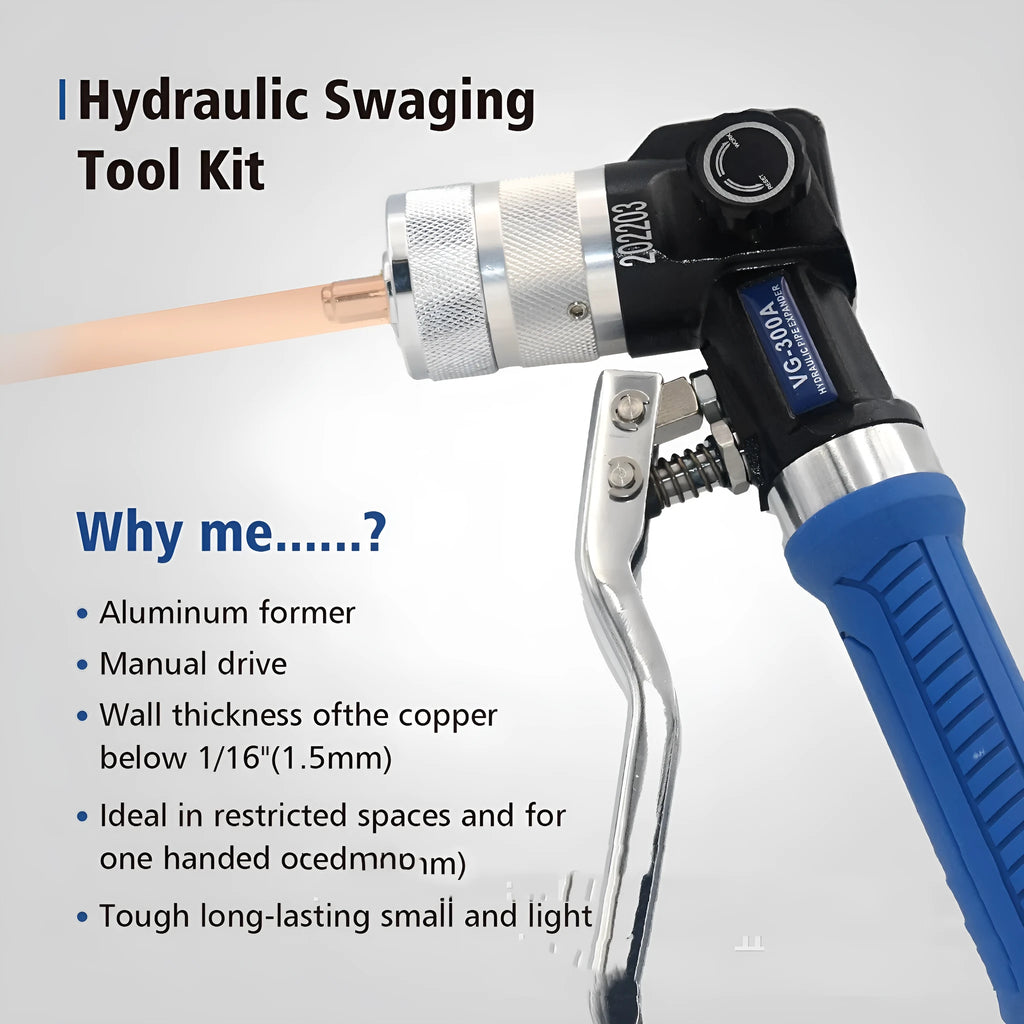 Hydraulic tube expander refrigeration tool made from high-strength alloy steel, VG-300 model.