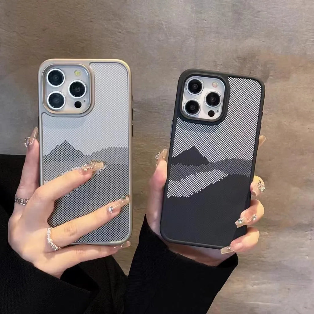 Simple retro TPU shockproof phone case for Apple iPhone 13-15 Pro Max in Fantasy Hill and Dream Hill colours